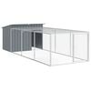 vidaXL Niche pour chien avec enclos Anthracite 153 x 396 x 110 cm Acier galvanis&eacute;