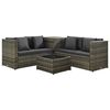 vidaXL Salon de jardin 4 pcs avec coussins r&eacute;sine tress&eacute;e gris
