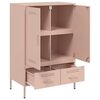 vidaXL Buffet haut rose 68x39x101,5 cm acier
