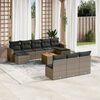 vidaXL Salon de jardin 11 pcs avec coussins gris r&eacute;sine tress&eacute;e