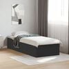 vidaXL Cadre de lit sans matelas noir 75x190 cm bois ing&eacute;nierie