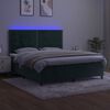 vidaXL Sommier à lattes de lit matelas et LED Vert foncé 160x200 cm