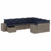 vidaXL Ensemble de canap&eacute; de jardin 10 pcs avec coussins gris r&eacute;sine tress&eacute;e