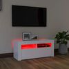 vidaXL Meuble TV avec lumi&egrave;res LED blanc 90x35x40 cm