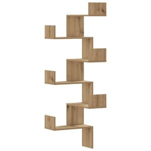 vidaXL &Eacute;tag&egrave;re d'angle murale ch&ecirc;ne artisanal bois d'ing&eacute;nierie