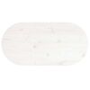 vidaXL Dessus de table blanc 80x40x2,5 cm bois de pin massif ovale