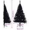 vidaXL Sapin de No&euml;l artificiel pr&eacute;-&eacute;clair&eacute; Noir 120 cm PVC