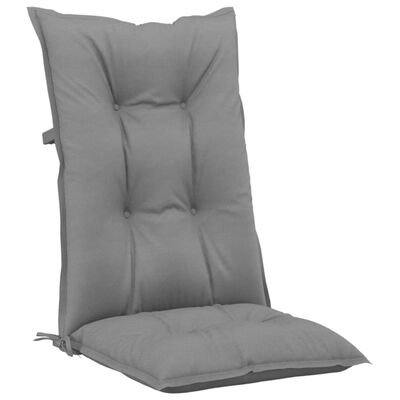 vidaXL Coussins de chaise de jardin à dossier haut lot de 4 gris tissu