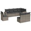 vidaXL Salon de jardin 8 pcs avec coussins gris r&eacute;sine tress&eacute;e