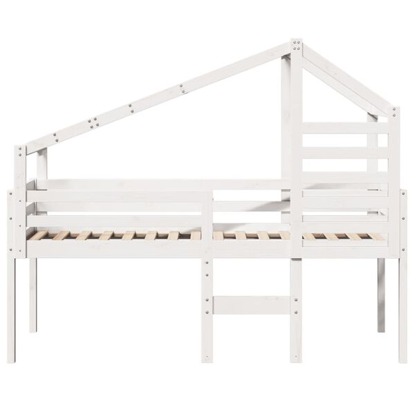 vidaXL Lit haut sans matelas blanc 75x190 cm bois de pin massif