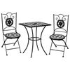 vidaXL Ensemble de bistro 3 pcs mosa&iuml;que Carreau c&eacute;ramique noir Blanc