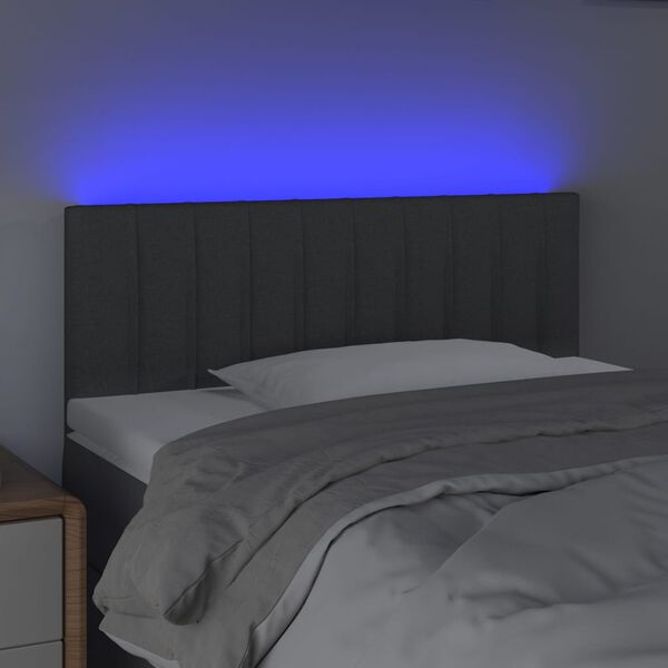 vidaXL T&ecirc;te de lit &agrave; LED Gris fonc&eacute; 80x5x78/88 cm Tissu