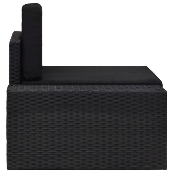 vidaXL Canap&eacute; d'angle sectionnel accoudoir droit R&eacute;sine tress&eacute;e Noir