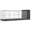 vidaXL Voli&egrave;re avec extension argent&eacute; 623x203x216 cm acier