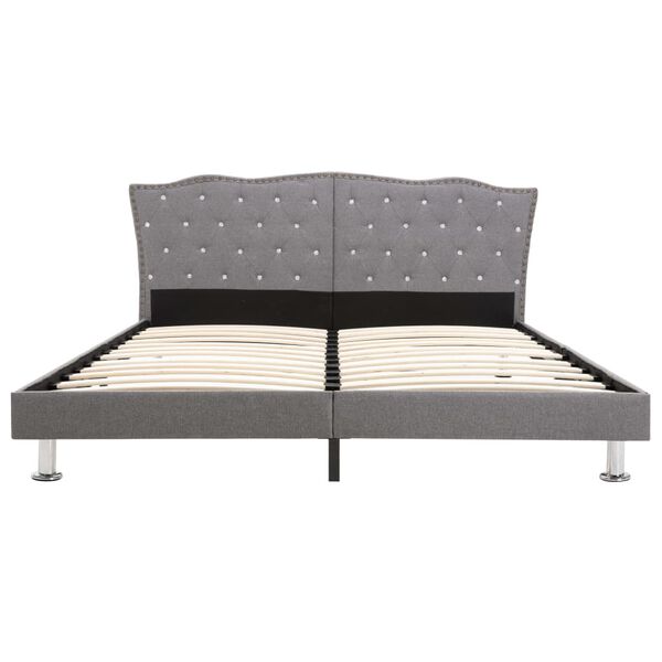 vidaXL Lit avec matelas Gris clair Tissu 160x200 cm