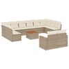vidaXL Salon de jardin avec coussins 13 pcs beige r&eacute;sine tress&eacute;e