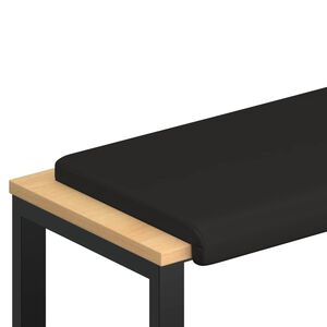 vidaXL Coussin de banc Simili cuir Noir Profondeur 35 cm
