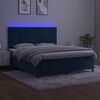 vidaXL Sommier &agrave; lattes de lit avec matelas LED Bleu fonc&eacute; 180x200 cm