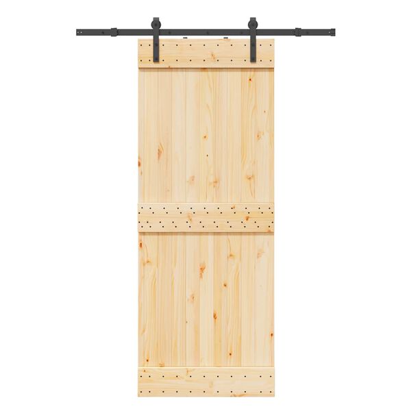 vidaXL Porte coulissante et kit de quincaillerie 80x210 cm pin massif