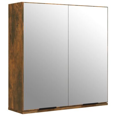 vidaXL Armoire à miroir de salle de bain Chêne fumé 64x20x67 cm