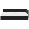 vidaXL Cadre de lit d'angle avec matelas 2 pcs Noir Velours