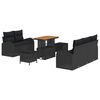 vidaXL Ensemble de canap&eacute; de jardin 8 pc 7-Nombre de places Noir