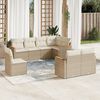 vidaXL Salon de jardin avec coussins 8 pcs beige r&eacute;sine tress&eacute;e