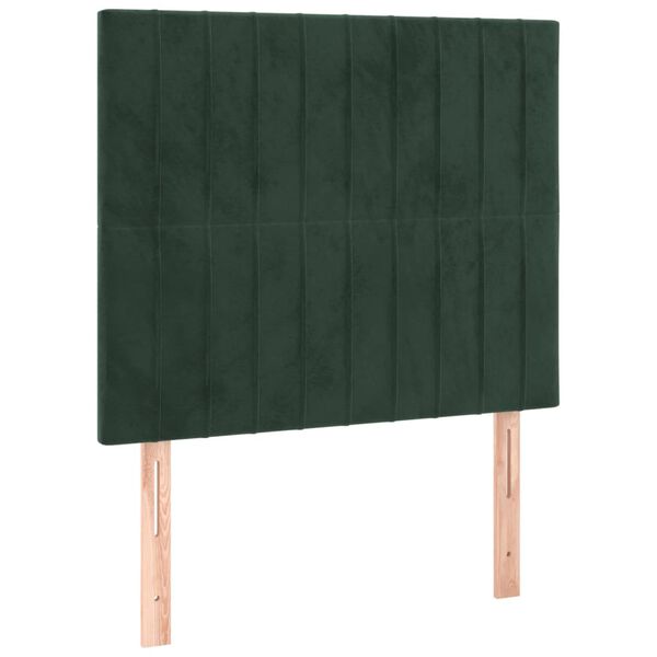 vidaXL T&ecirc;te de lit Vert fonc&eacute; 80x5x118/128 cm Velours