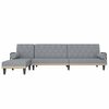 vidaXL Canap&eacute;-lit en forme de L gris clair 260x140x70 cm tissu
