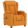 vidaXL Fauteuil de massage Jaune Tissu