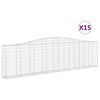 vidaXL Paniers à gabions arqués 15 pcs 400x30x100/120 cm Fer galvanisé