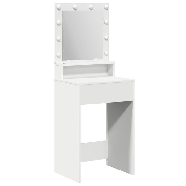 vidaXL Table de Toilette Blanc 50 x 41 x 135 cm Bois d'ing&eacute;nierie
