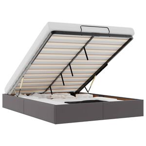 vidaXL Cadre de lit ottoman sans matelas gris 140x200 cm similicuir