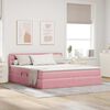 vidaXL Lit de Rangement avec matelas Rose 180 x 200 cm Velours