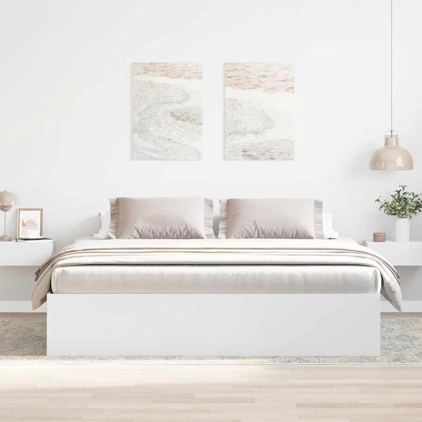 vidaXL Cadre de lit sans matelas blanc 180x200 cm