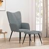 vidaXL Chaise de relaxation avec tabouret Gris clair Tissu