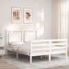 vidaXL Cadre de lit sans matelas blanc 140x200 cm bois massif