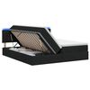 vidaXL Lit de rangement LED avec matelas Noir 200 x 200 cm Tissu