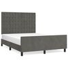 vidaXL Cadre de lit sans matelas gris fonc&eacute; 140x200 cm velours