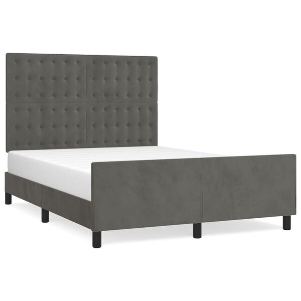 vidaXL Cadre de lit sans matelas gris fonc&eacute; 140x200 cm velours