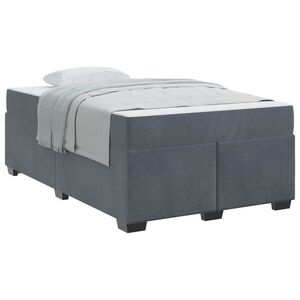 vidaXL Cadre de lit avec matelas Gris fonc&eacute; 120 x 190 cm tissu