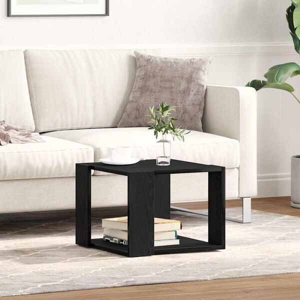 vidaXL Table basse Ch&ecirc;ne noir 40 x 40 x 30 cm Bois d'ing&eacute;nierie