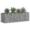 vidaXL Lit sur&eacute;lev&eacute; gabion Argent&eacute; 180 x 60 x 55 cm Acier galvanis&eacute;