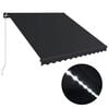vidaXL Auvent manuel r&eacute;tractable avec LED 350x250 cm Anthracite