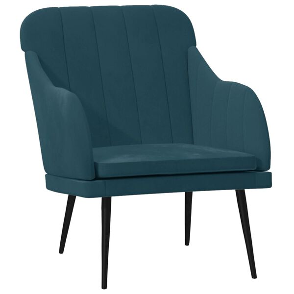 vidaXL Fauteuil Bleu 63x76x80 cm Velours