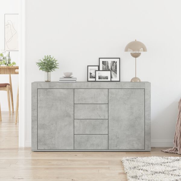 vidaXL Buffet Gris b&eacute;ton 120 x 36 x 69 cm Bois d'ing&eacute;nierie
