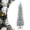 vidaXL Sapin de No&euml;l artificiel Blanc 210 cm PVC, m&eacute;tal et plastique