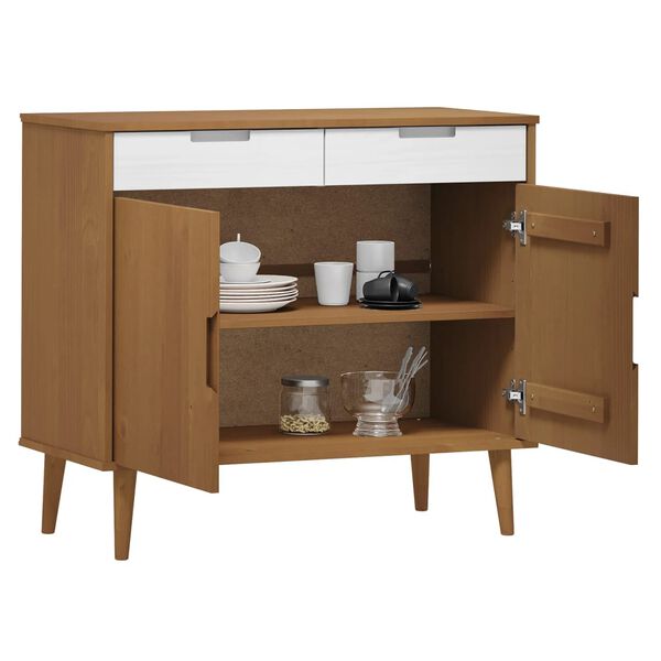 vidaXL Buffet MOLDE Marron 90x40x80 cm Bois massif de pin