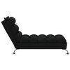 vidaXL Chaise longue avec coussins noir tissu
