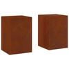 vidaXL Support de Plante 2 pi&egrave;ces Rouill&eacute; 24 x 24 x 35 cm Acier patin&eacute;